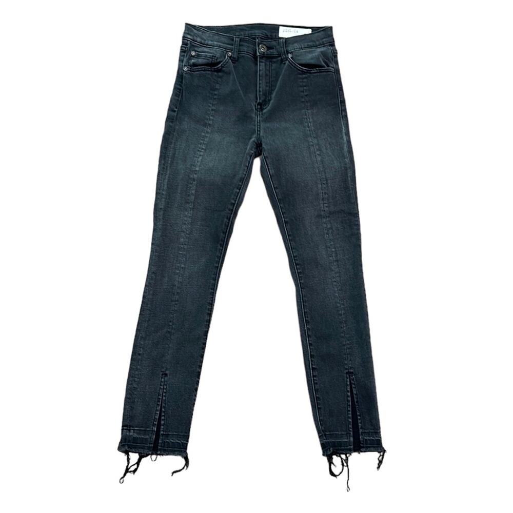 Pistola High Rise Skinny Ankle Jean Gray Black Frayed Raw Hem Women's Size 26